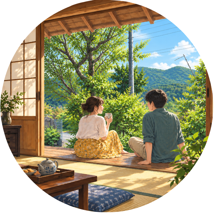1・朝／鳥の声で目を覚ます。